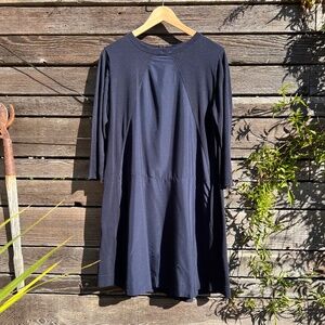 COS Navy A-Line Long Sleeve Dress - Size L